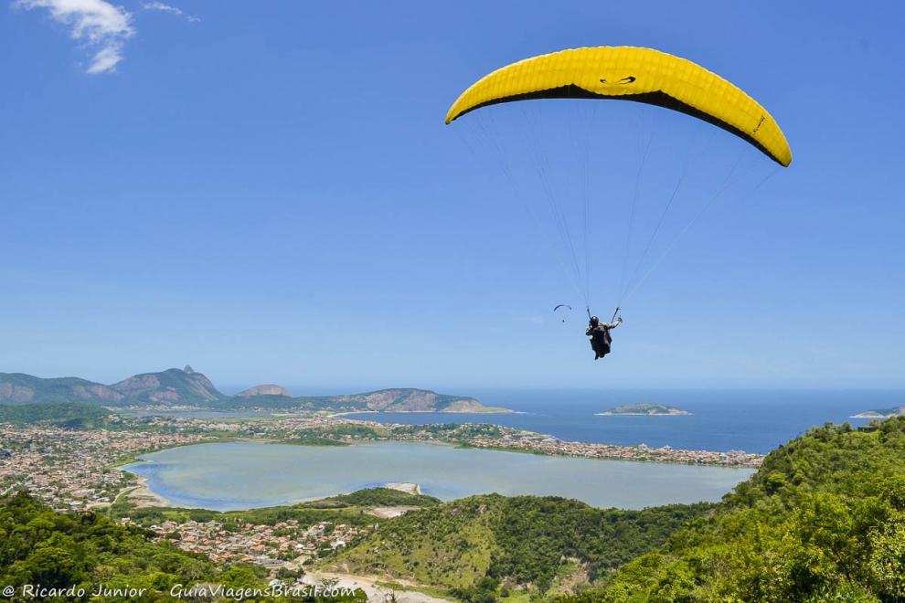 Imagem da vista de Niteroi no Parque da Cidade.